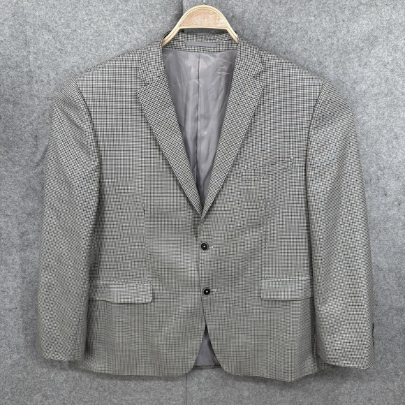 Marc Martin Silk Wool Herringbone Blazer 48R Sport Coat 2 Button Jacket - Picture 2 of 11
